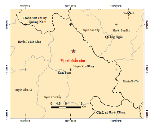 Kon Tum lại xảy ra 2 trận động đất liên tiếp - Ảnh 1.