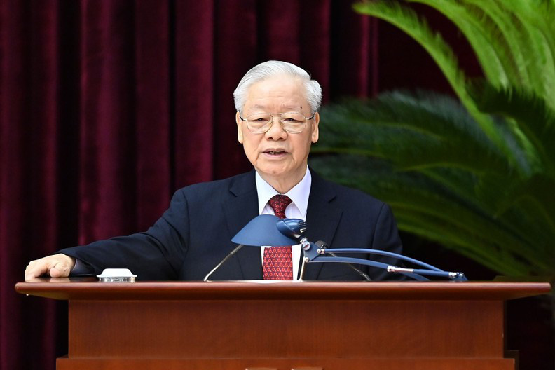 
Party General Secretary Nguyen Phu Trong speaks at the event.
