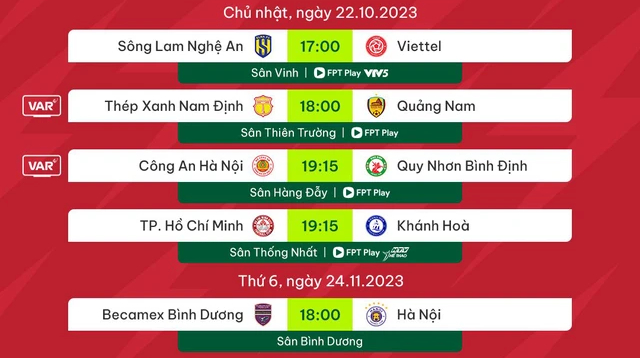 Lịch thi đấu vòng 1 V.League, ngày 22/10: Tâm điểm SLNA - CLB Viettel - Ảnh 2.