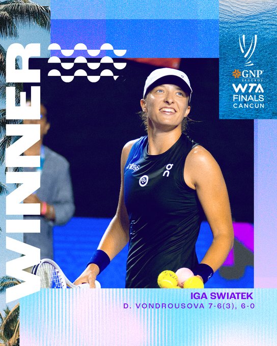 Iga Swiatek khởi đầu thuận lợi tại WTA Finals - Ảnh 1.