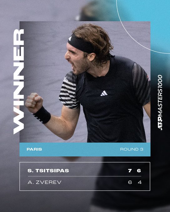 Stefanos Tsitsipas vào tứ kết Paris Masters - Ảnh 1.