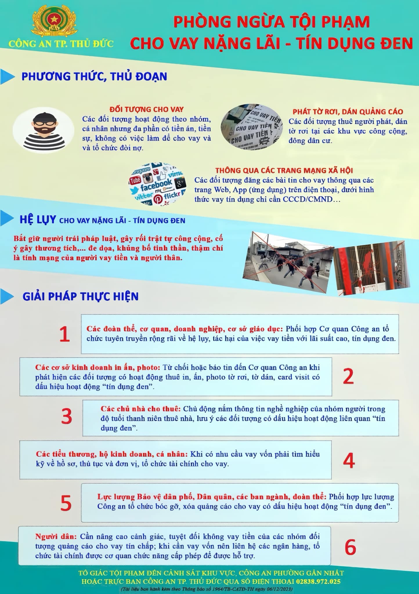 Cảnh báo phòng ngừa tội phạm cho vay nặng lãi - tín dụng đen