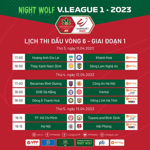 Lịch thi đấu & thông tin trước vòng 6 V.League 2023 - Ảnh 1.