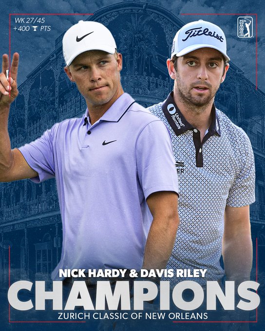 Davis Risley và Nick Hardy vô địch giải golf Zurich Classic - Ảnh 2.