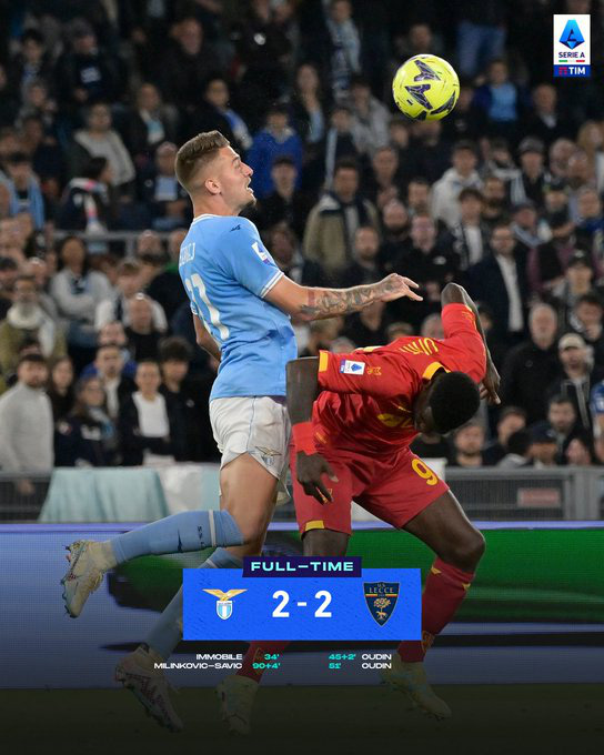 Lazio hòa kịch tính trước Lecce - Ảnh 1.