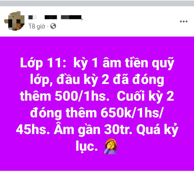 Nhà trường phản hồi bức xúc của phụ huynh về việc thu quỹ lớp nhiều bất thường - Ảnh 1.