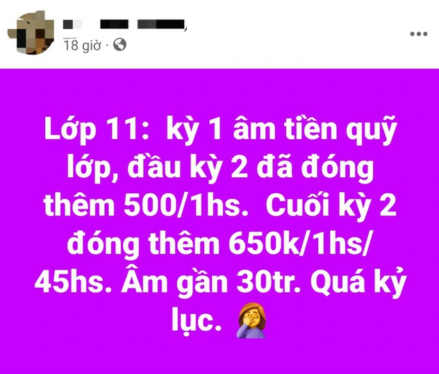 Vụ thu quỹ lớp bất thường: Đình chỉ thu 1 triệu đồng để liên hoan, dã ngoại - Ảnh 2.