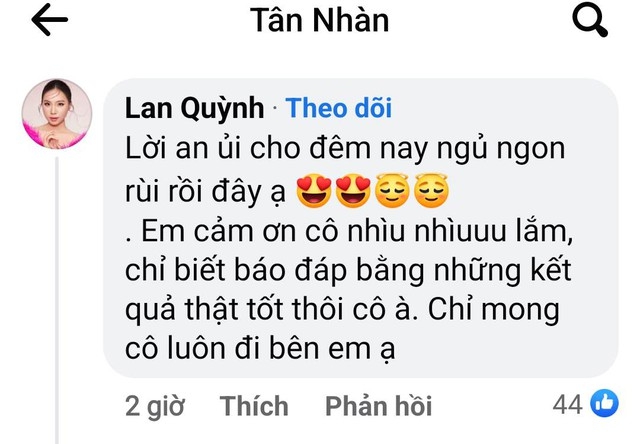 Ca sĩ Tân Nhàn chúc mừng Quán quân Sao Mai 2022 Lan Quỳnh vì thành tựu mới - Ảnh 3.