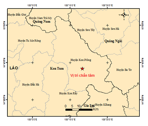 Động đất độ lớn 3.6 tại huyện Kon Plông, tỉnh Kon Tum - Ảnh 1.