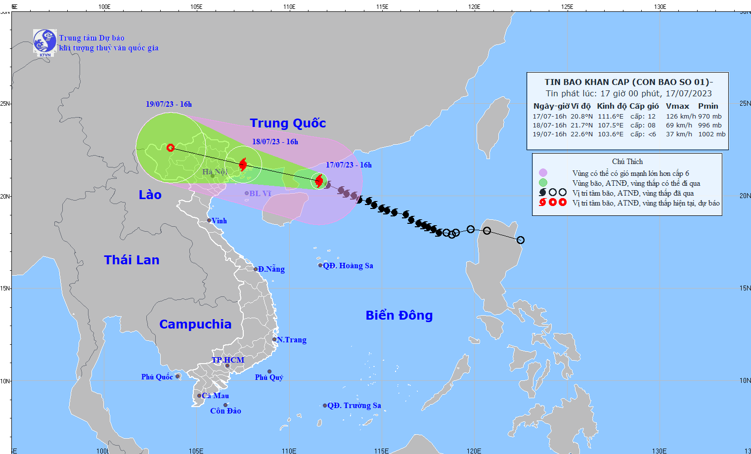 Bão số 1 gió giật cấp 15, cách Móng Cái (Quảng Ninh) khoảng 400km - Ảnh 1.