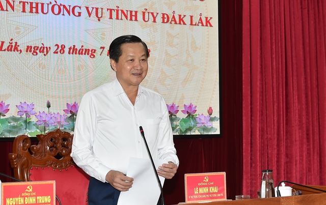 Đo&agrave;n Kiểm tra 892 của Ban B&iacute; thư l&agrave;m việc với Ban Thường vụ Tỉnh ủy Đắk Lắk - Ảnh 3.