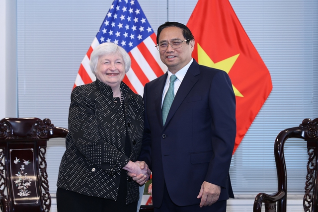 Thủ tướng Chính phủ Phạm Minh Chính tiếp Bộ trưởng Tài chính Hoa Kỳ Janet Yellen - Ảnh 1.