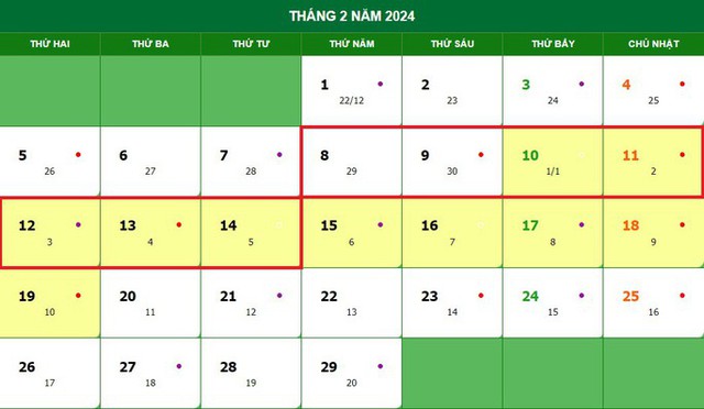 Bộ Nội vụ thống nhất phương án nghỉ Tết Nguyên đán 2024 kéo dài 7 ngày - Ảnh 1.