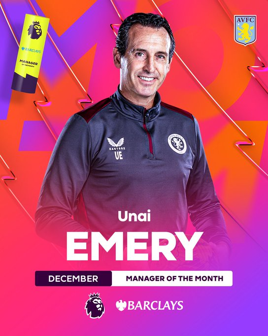 Unai Emery là HLV xuất sắc nhất tháng 12/2023 của Ngoại hạng Anh - Ảnh 1.