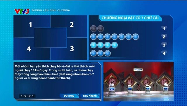 
Duy Khanh and Duc Huy successively rang the bell and had the same answer, however, Duy Khanh was quicker and scored 50 points.
