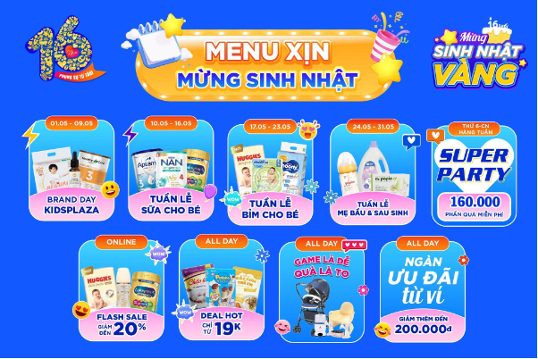 Tưng bừng sinh nhật 16 năm: KidsPlaza tri ân khách hàng 160.000 phần quà miễn phí - Ảnh 3.