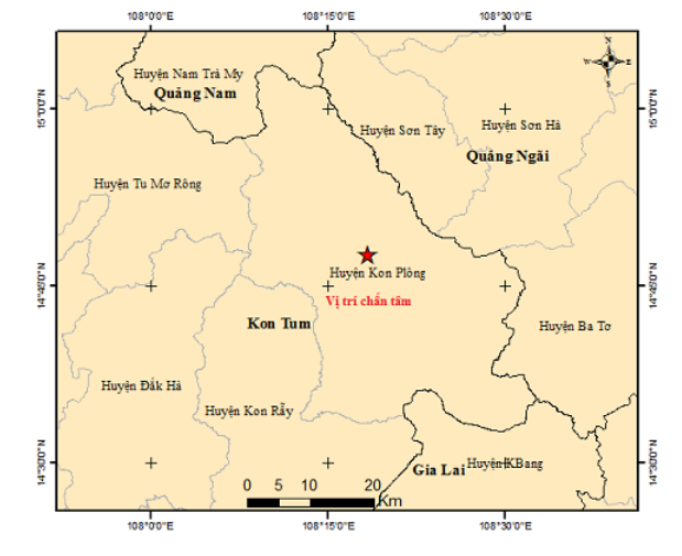 Kon Tum xảy ra động đất có độ lớn 3,3 - Ảnh 1.