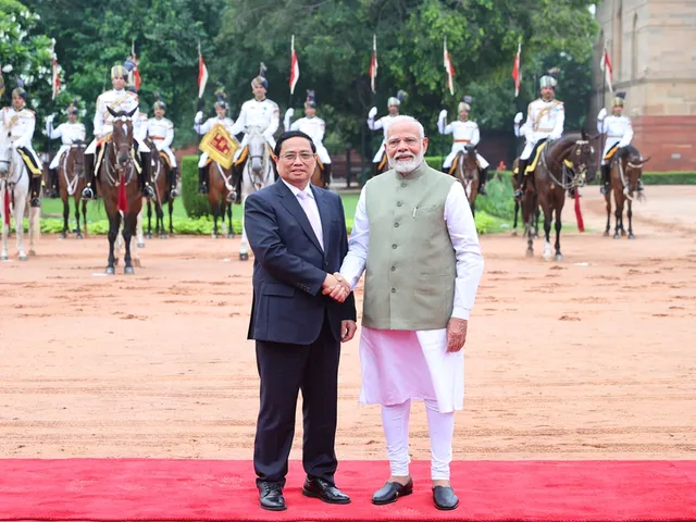 Thủ tướng Phạm Minh Chính​ hội đàm với Thủ tướng Ấn Độ Narendra Modi - Ảnh 1.