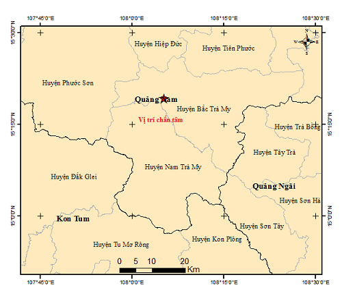 Xảy ra liên tiếp 5 trận động đất tại Quảng Nam và Kon Tum - Ảnh 1.