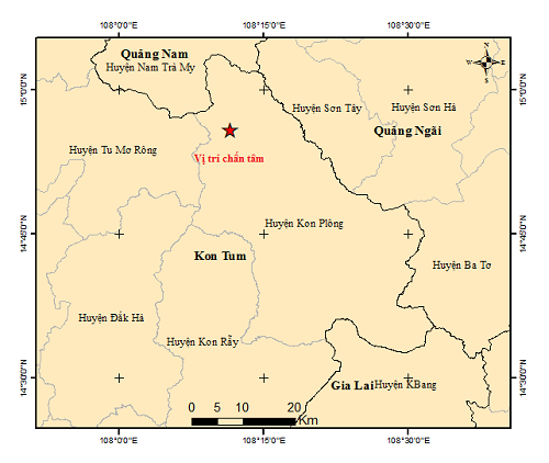 Kon Tum: 3 trận động đất dồn dập trong một giờ đồng hồ - Ảnh 1.