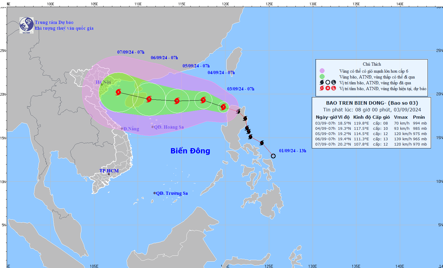 Bão YAGI vào Biển Đông, trở thành cơn bão số 3 - Ảnh 1.