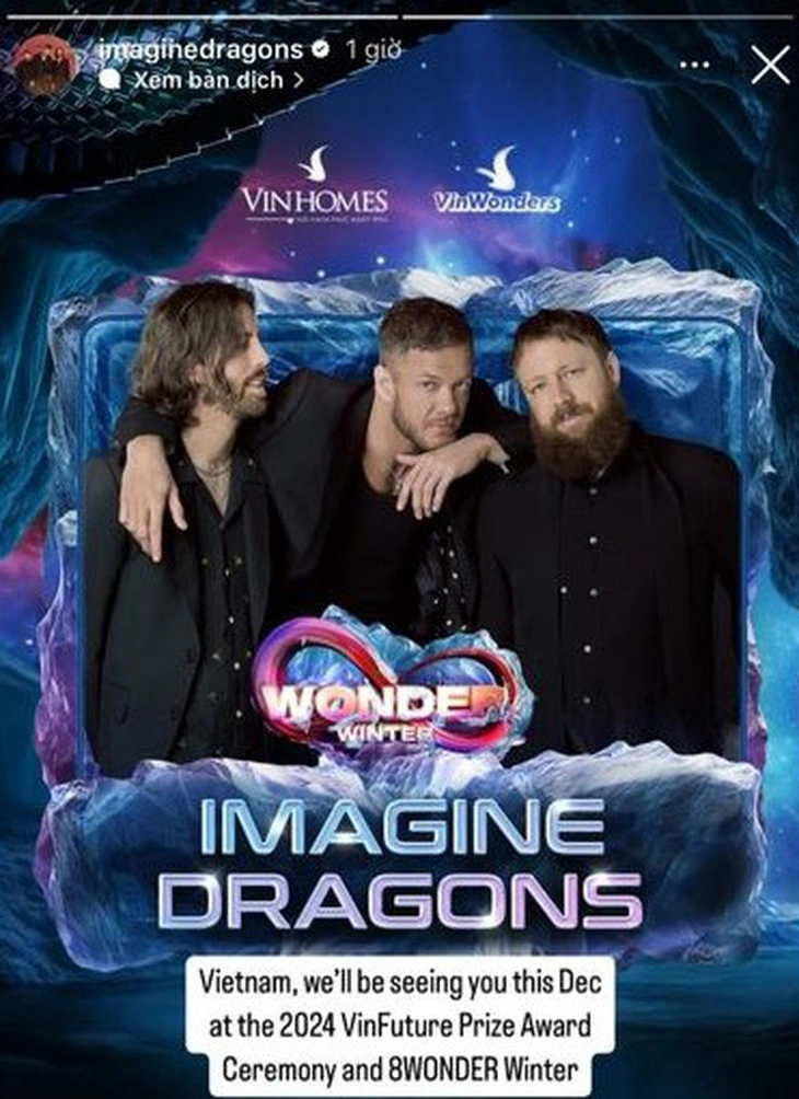 Imagine Dragons trình diễn bản hit tỷ view tại Lễ trao giải VinFuture 2024? - Ảnh 2.