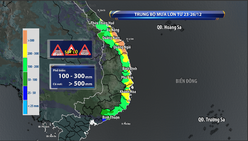 Xuất hiện vùng áp thấp ở Nam Biển Đông, Trung Bộ cảnh báo mưa lớn diện rộng - Ảnh 1.