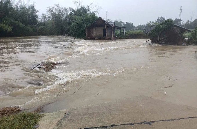 Lũ các sông Quảng Ngãi đang lên, 57 nhà dân, hơn 1.000ha lúa gieo sạ bị ngập - Ảnh 1.