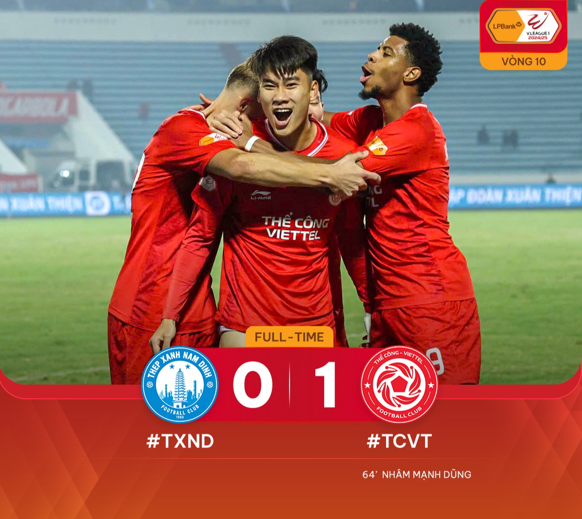 Highlights | Thép Xanh Nam Định 0-1 Thể Công Viettel | Vòng 10 V.League 2024/25 - Ảnh 1.