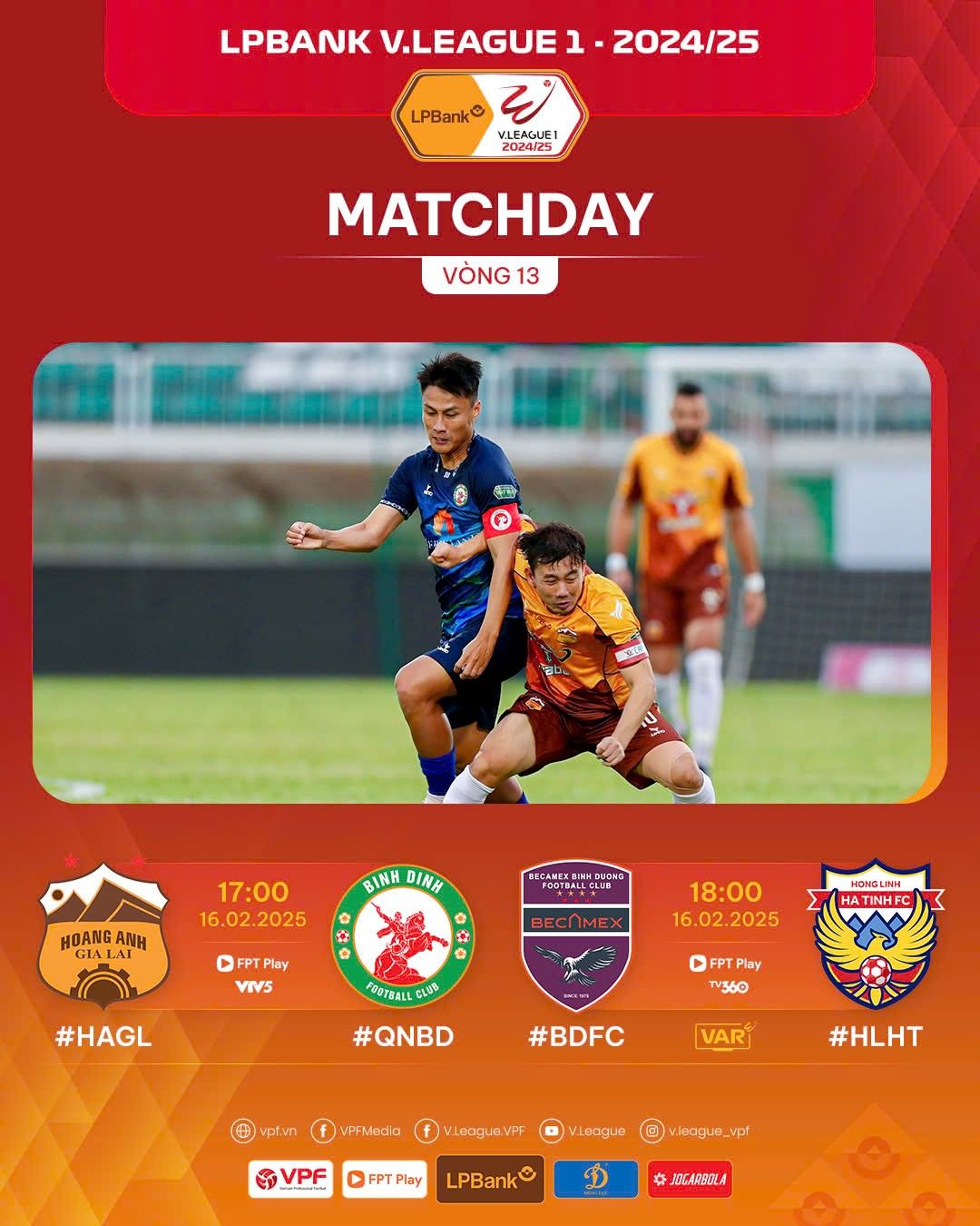 Lịch thi đấu và trực tiếp V.League hôm nay (16/2): HAGL vs QN Bình Định | 17h00 trên VTV5 - Ảnh 1.