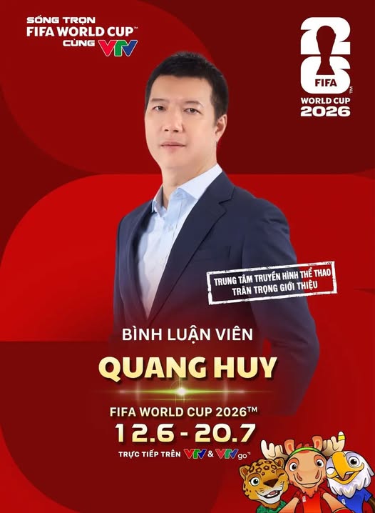 Quang Huy, Anh Qu&acirc;n v&agrave; d&agrave;n b&igrave;nh luận vi&ecirc;n b&ugrave;ng nổ của FIFA World Cup 2026&trade; tr&ecirc;n VTV- Ảnh 1.