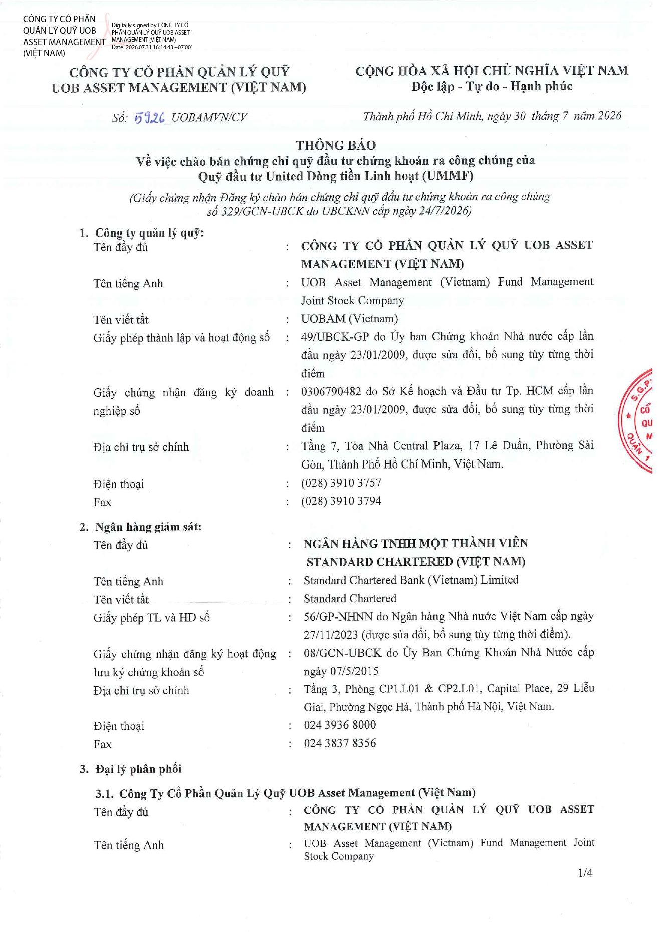 UOBAM Việt Nam chính thức chào bán Chứng chỉ Quỹ đầu tư United Dòng Tiền Linh Hoạt (UMMF) - Ảnh 2.