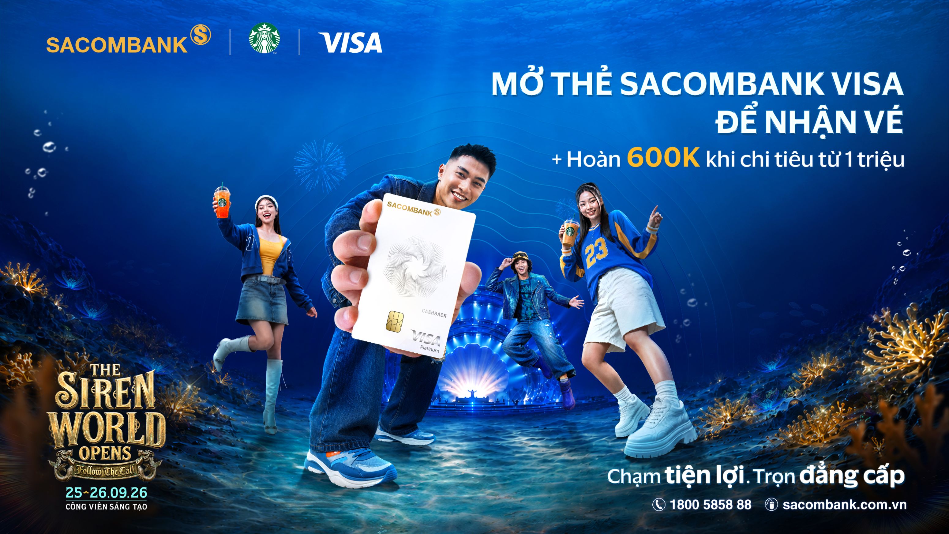 Khi thẻ SACOMBANK Visa trở thành “tấm vé” bước vào thế giới trải nghiệm của The Siren World Opens - Ảnh 1.