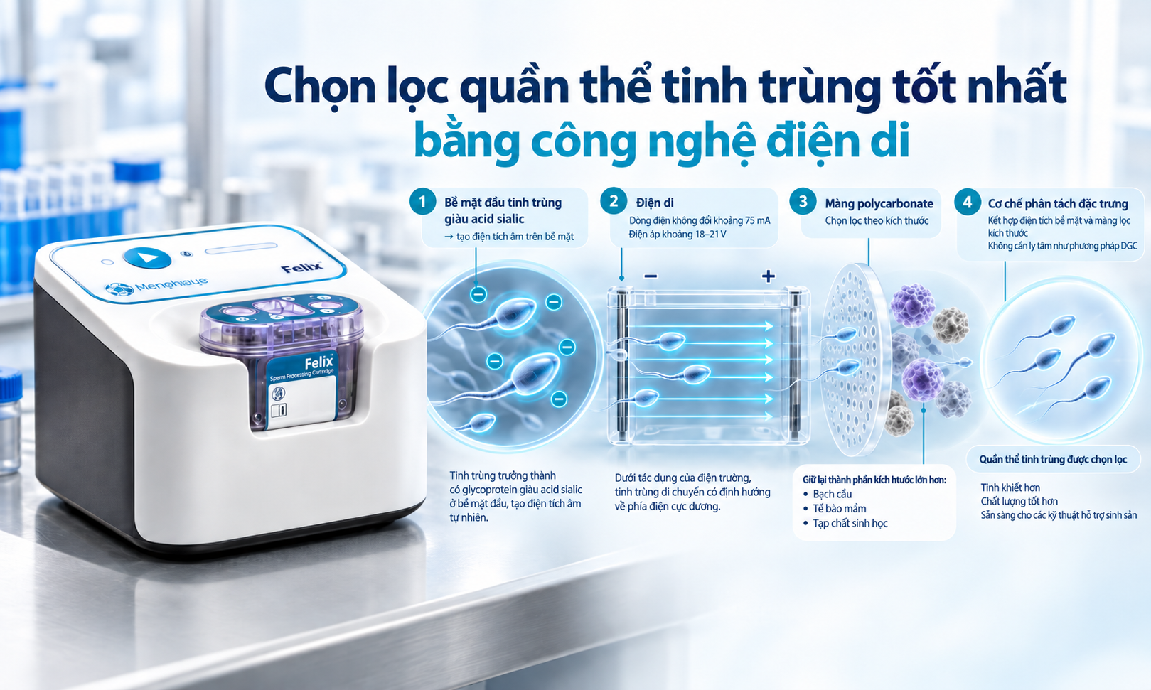 Công nghệ điện di của Felix™ System thay đổi cách chọn lọc tinh trùng- Ảnh 1.