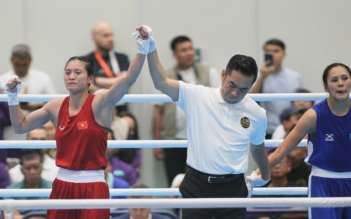 Nguyễn Thị T&acirc;m đ&aacute;nh bại nh&agrave; v&ocirc; địch thế giới, v&agrave;o chung kết Boxing ASIAD 20 - Ảnh 1.