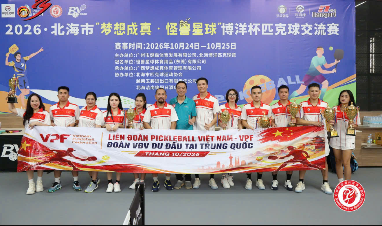 Pickleball Việt Nam giành Nhất toàn đoàn tại Giải Bắc Hải Mở rộng 2026 tại Trung Quốc - Ảnh 3.