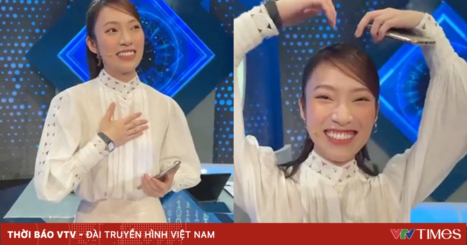 Khánh Vy "Đường lên đỉnh Olympia" nói giọng Nghệ An, tạo hình trái tim tặng MC Diệp Chi