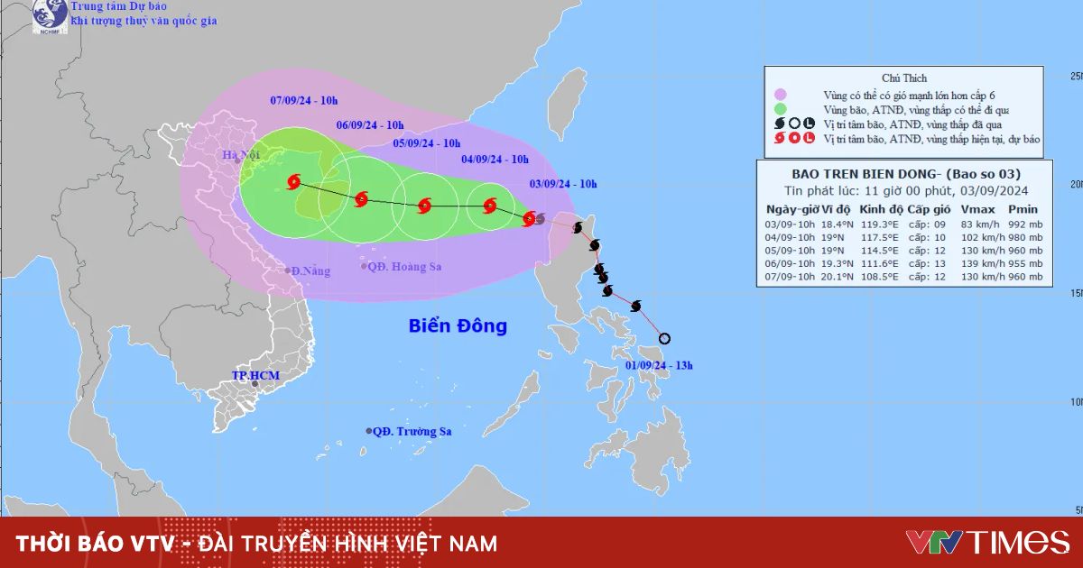 Bão số 3 đã mạnh thêm 1 cấp, biển động dữ dội