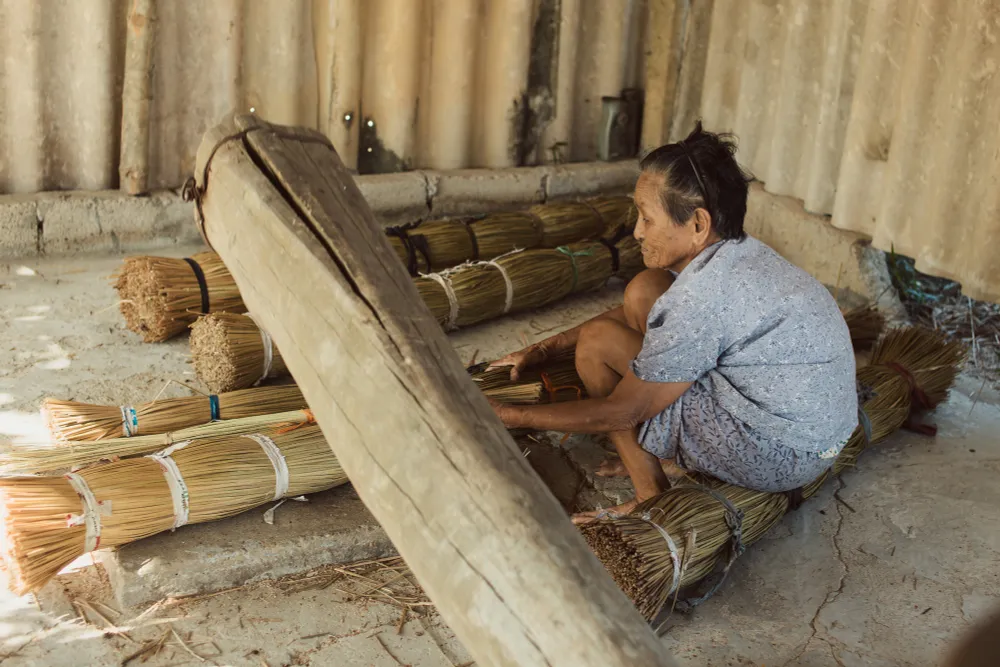 “Giữ lửa” làng nghề đệm bàng Phò Trạch - Ảnh 4.