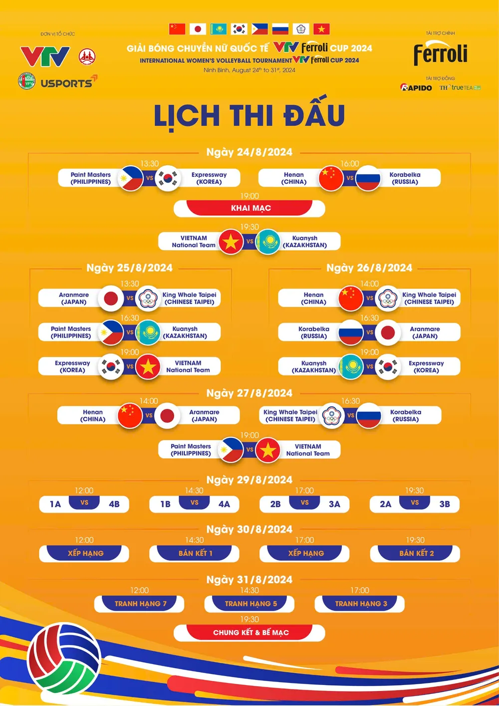 Lịch thi đấu VTV Ferroli Cup 2024 - Ảnh 1.