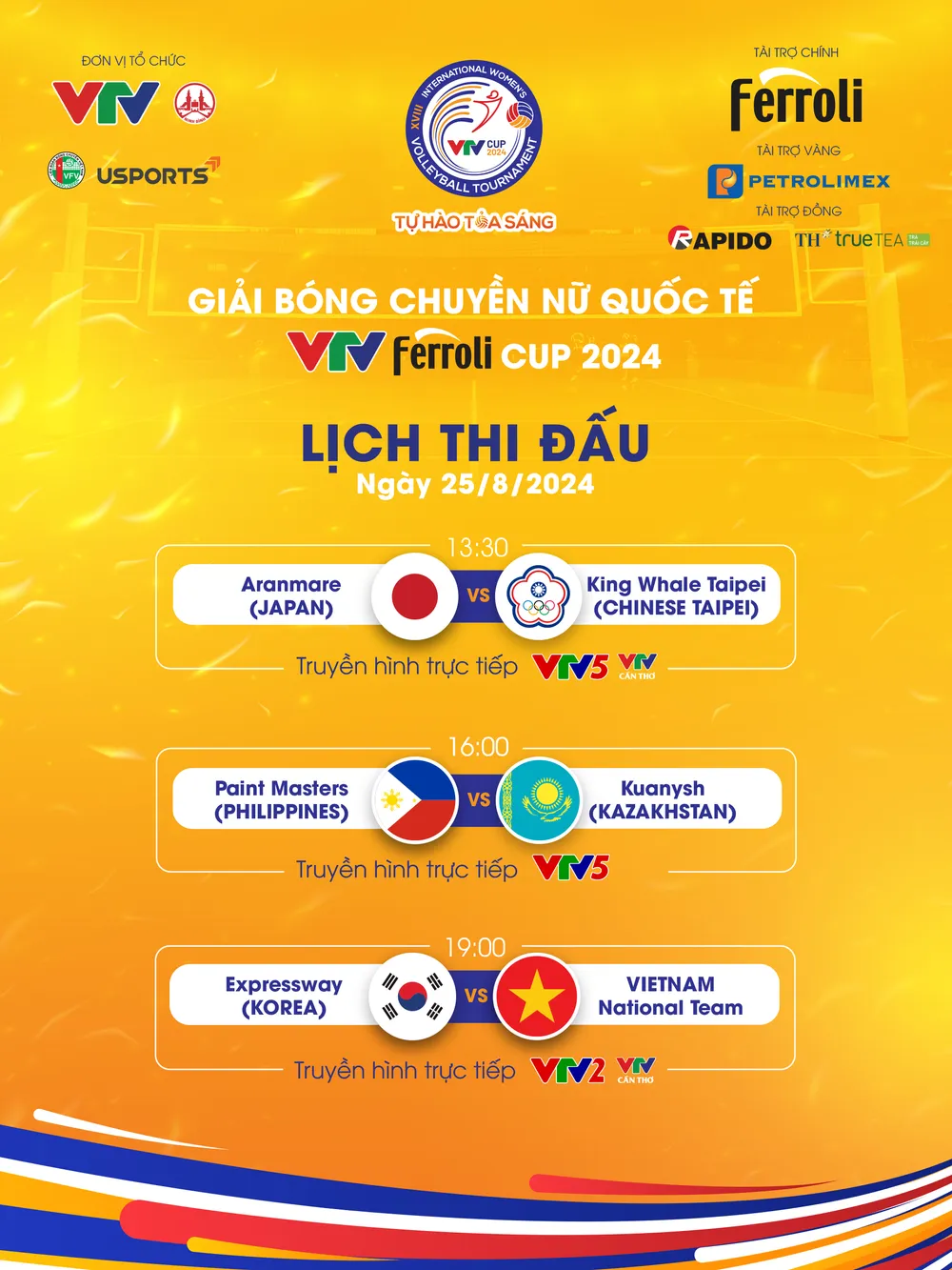 Lịch thi đấu và trực tiếp VTV Ferroli Cup 2024 trên VTV | Loạt trận vòng bảng - Ảnh 3.