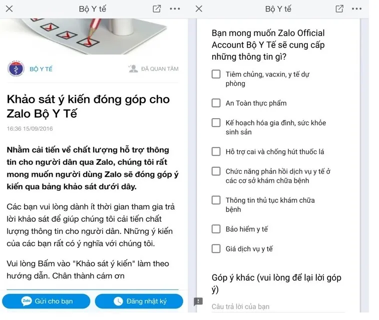 Ý tưởng xây dựng kênh tương tác trên Zalo của Bộ Y tế được nhiều người ủng hộ - Ảnh 1.