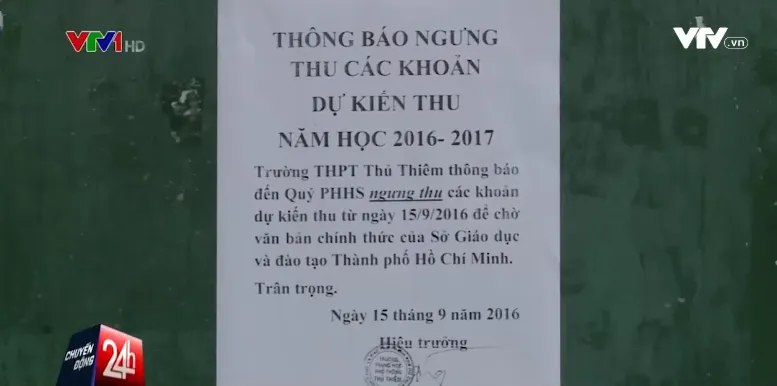 Choáng với khoản thu cao bất thường ở trường THPT Thủ Thiêm - Ảnh 1.