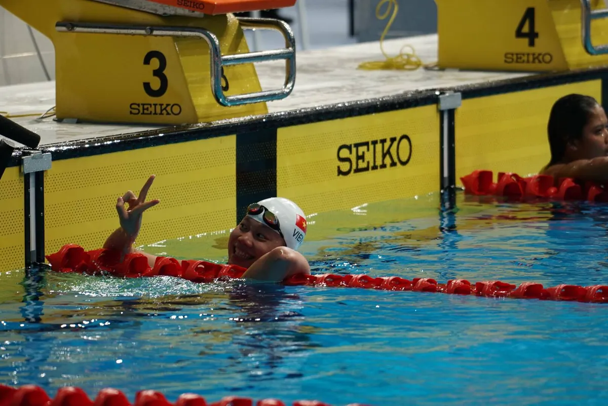 VIDEO SEA Games 29: Ánh Viên giành HCV 200m tự do, phá kỷ lục SEA Games - Ảnh 1.