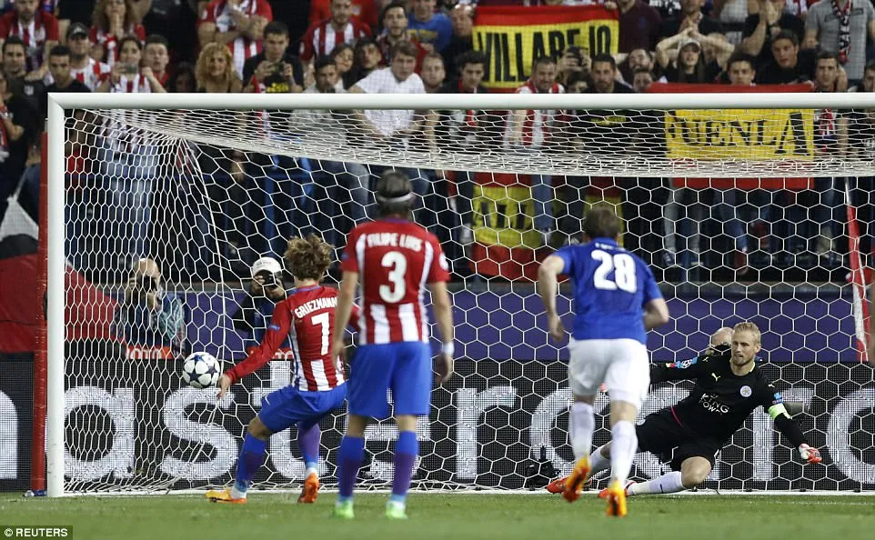 Atl Madrid 1-0 Leicester City: Griezmann lập công, Atl Madrid giành lợi thế trước trận lượt về - Ảnh 1. Atl Madrid 1-0 Leicester City: Griezmann lập công, Atl Madrid giành lợi thế trước trận lượt về - Ảnh 1.