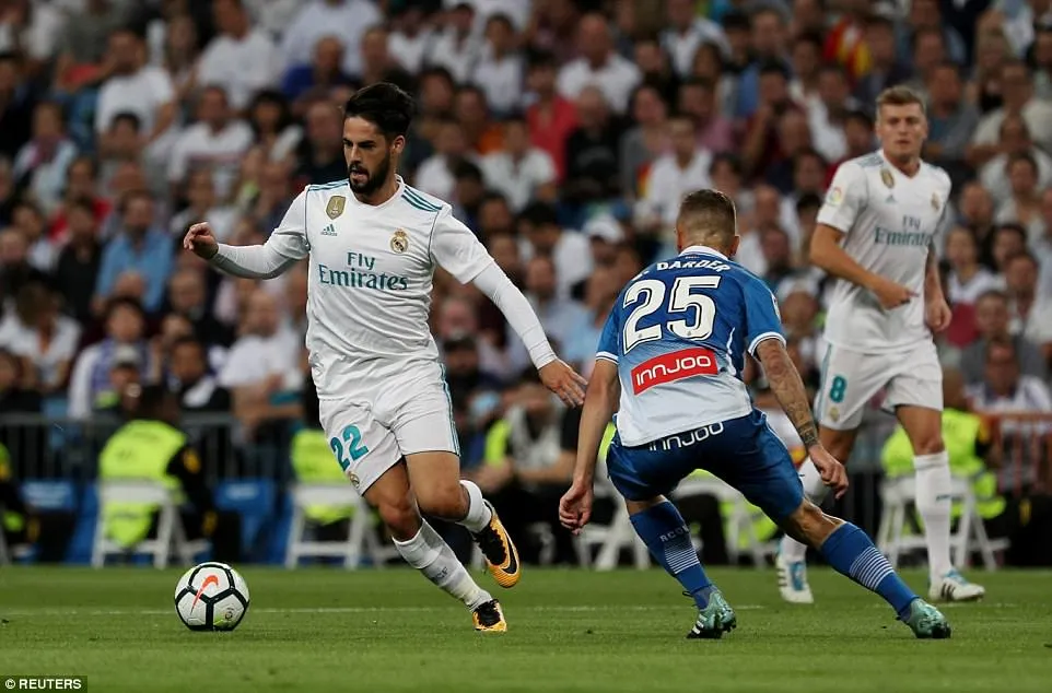 Isco đã có 1 cú đúp trong trận đấu với Espanyol Isco đã có 1 cú đúp trong trận đấu với Espanyol