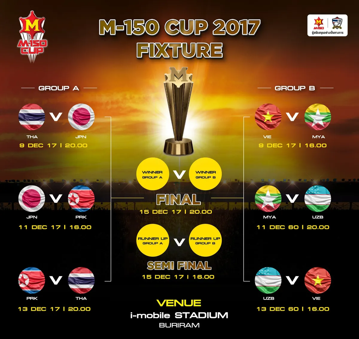 Lịch thi đấu của U23 Việt Nam tại giải bóng đá giao hữu quốc tế M-150 Cup 2017 - Ảnh 2.