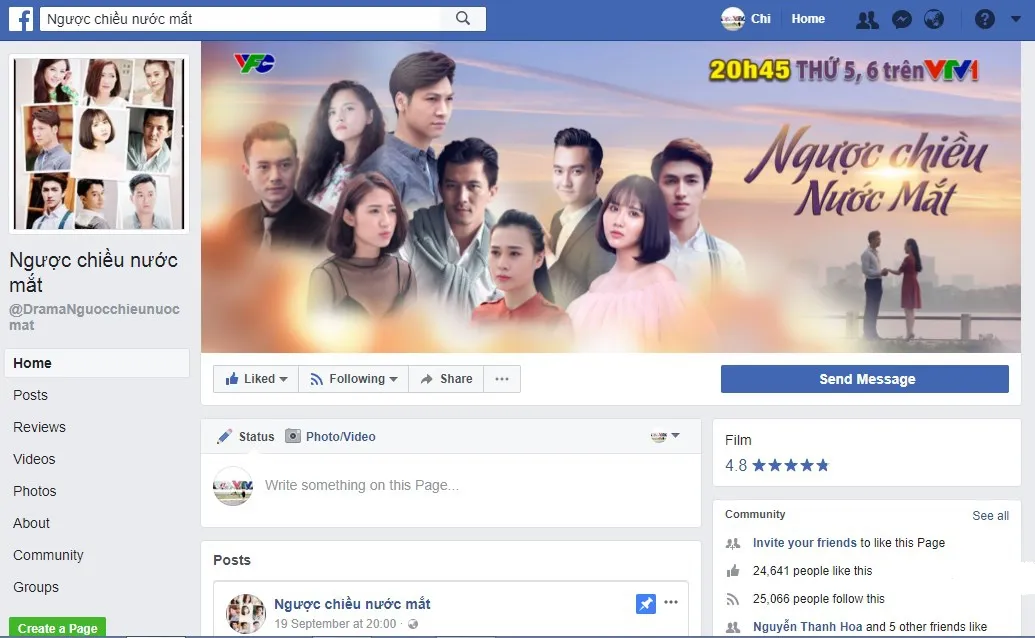 Fanpage Ngược chiều nước mắt thu hút hơn 24.000 lượt like sau 1 tuần bộ phim lên sóng - Ảnh 1.