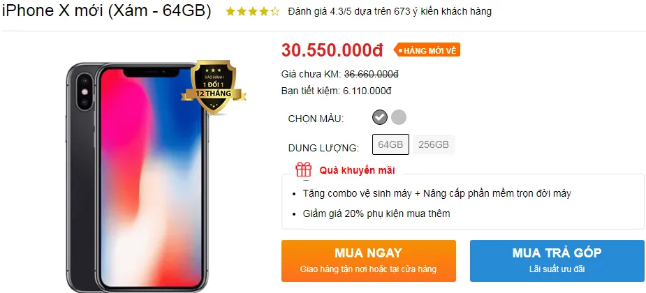 iPhone X tụt giá không phanh, chạm mốc 30 triệu đồng - Ảnh 1.