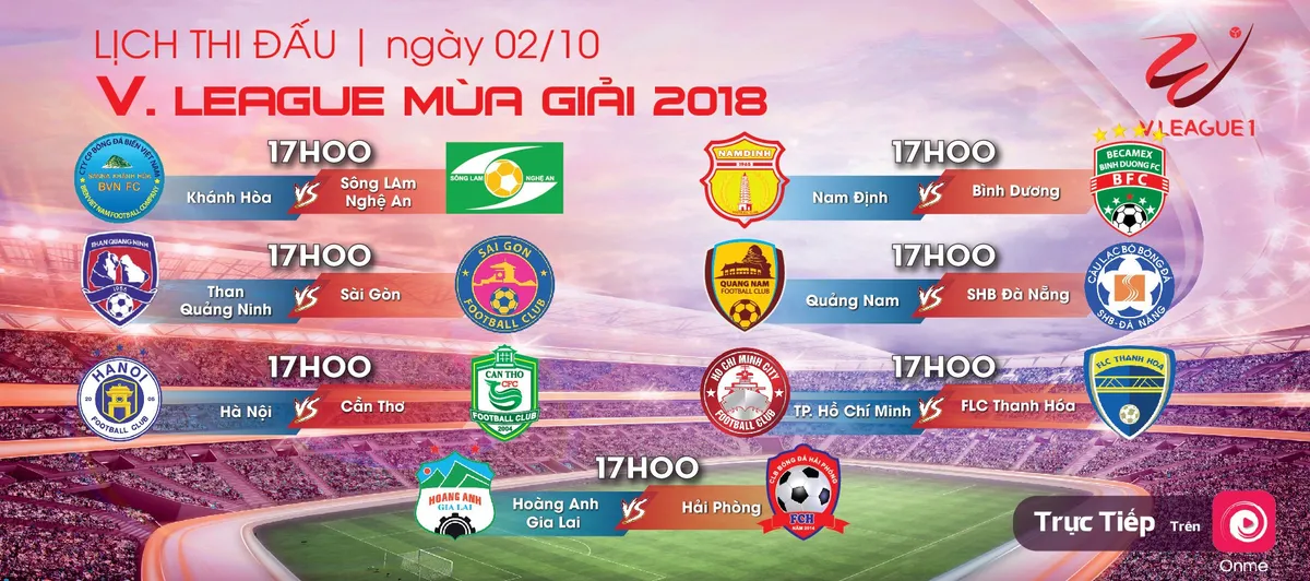 Lịch thi đấu và trực tiếp vòng đấu áp chót V.League 2018 - Ảnh 2. Lịch thi đấu và trực tiếp vòng đấu áp chót V.League 2018 - Ảnh 2.